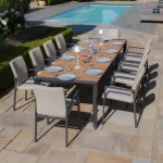 Maze Ibiza 10 Seat Rectangle Extending Teak Dining Set