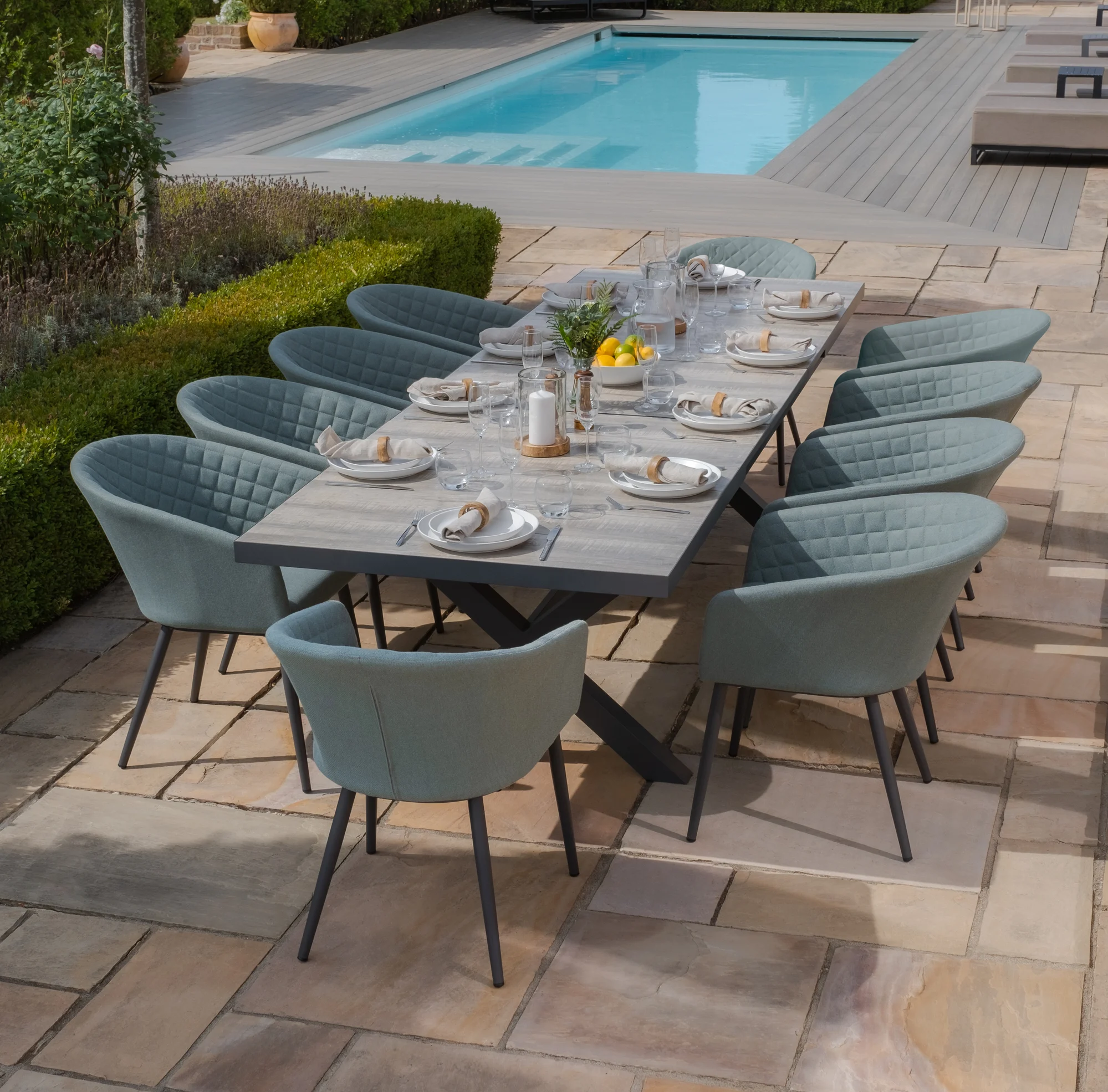 Ambition 10 Seat Rectangle Extending Dining Set - Image 2